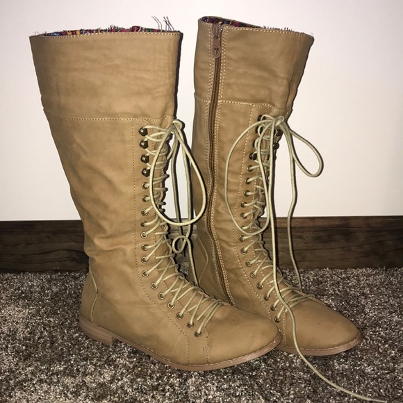 Traffic Shoes - Traffic tan lace up boots